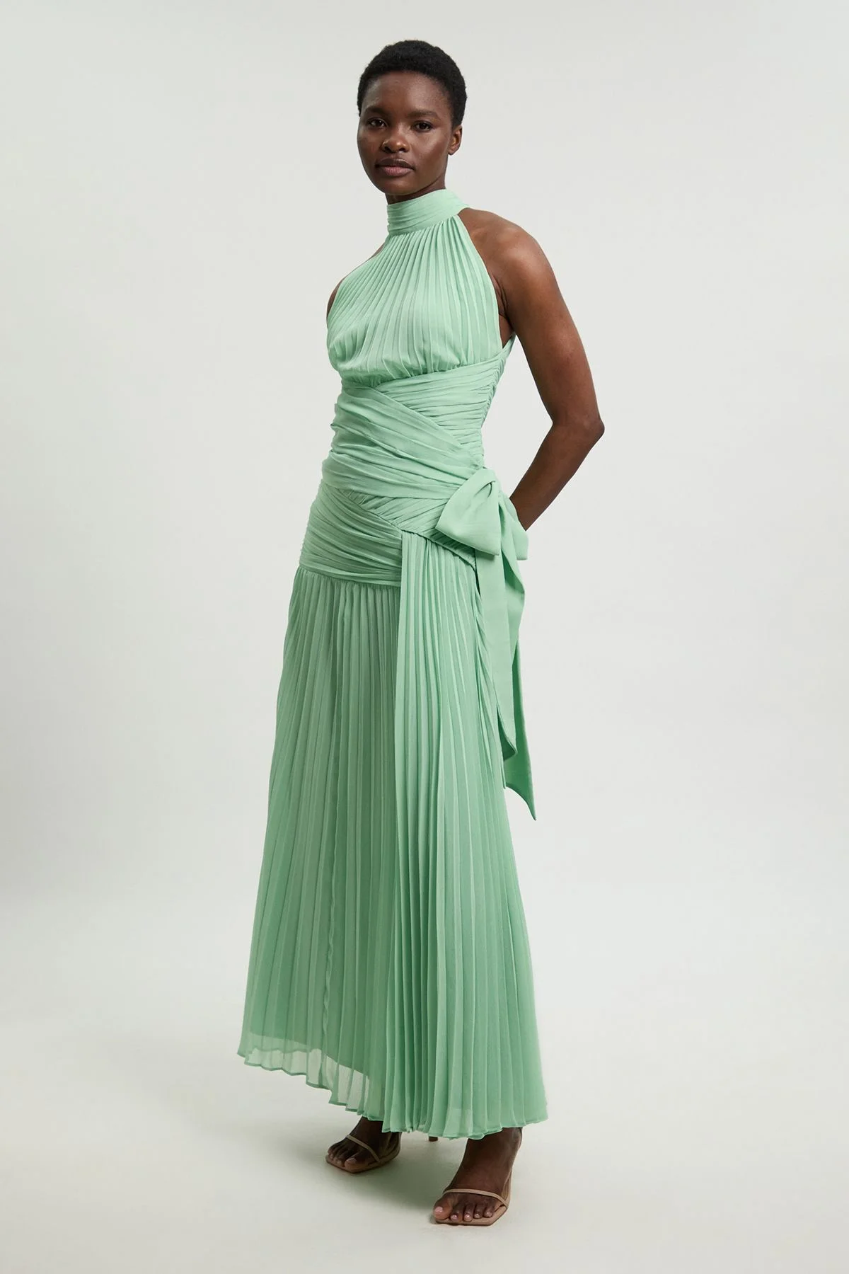Crinkle Chiffon Woven Maxi Skirt - 1