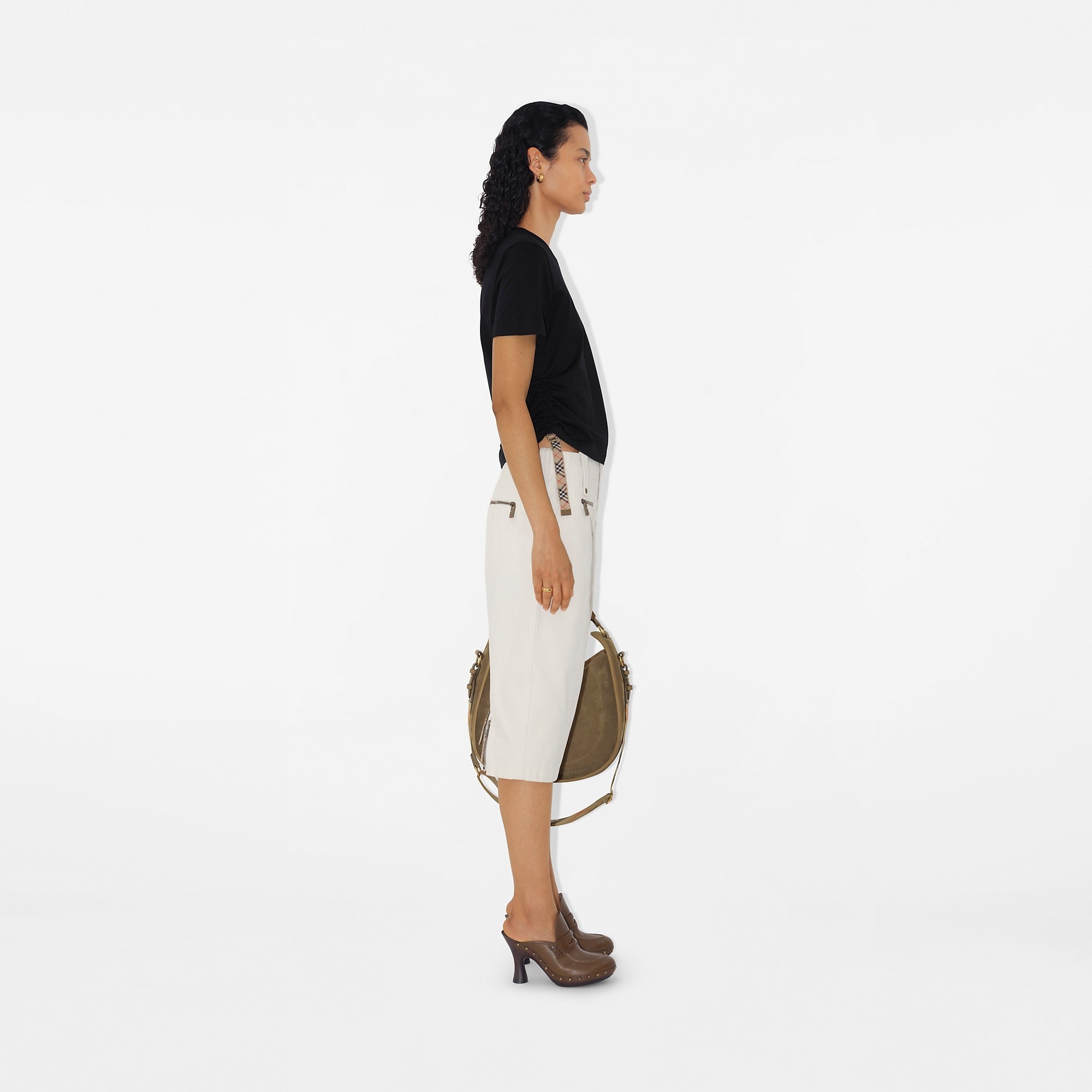 Check Trim Cotton T-shirt - 3
