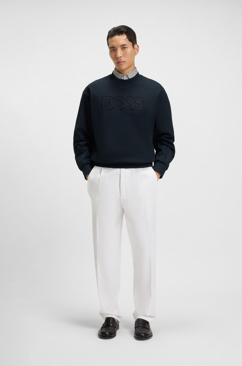 BOSS COTTON-TERRY SWEATSHIRT WITH LOGO ARTWORK outlook