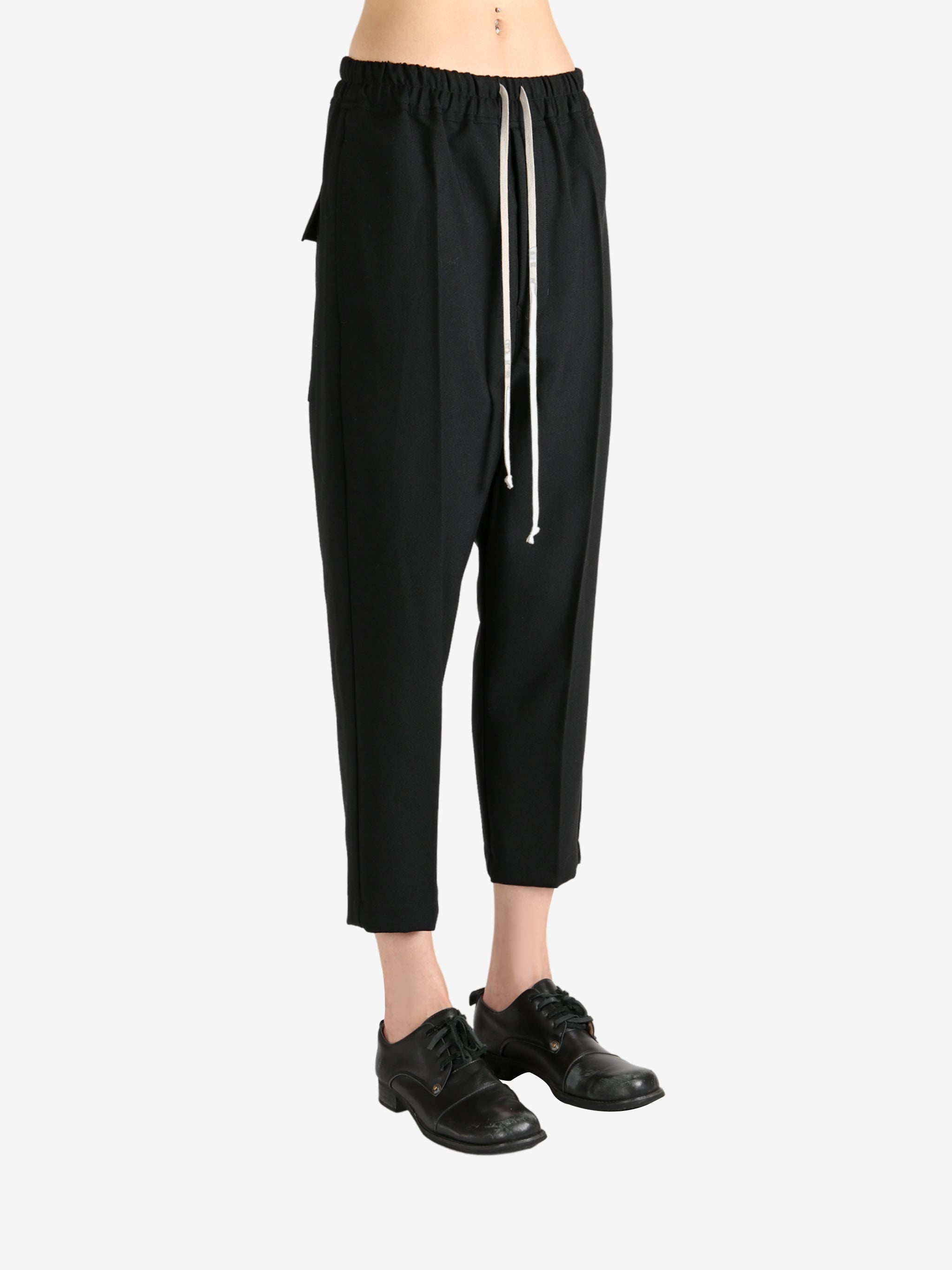 RICK OWENS - Women Drawstring Astaires Cropped Pants - 2