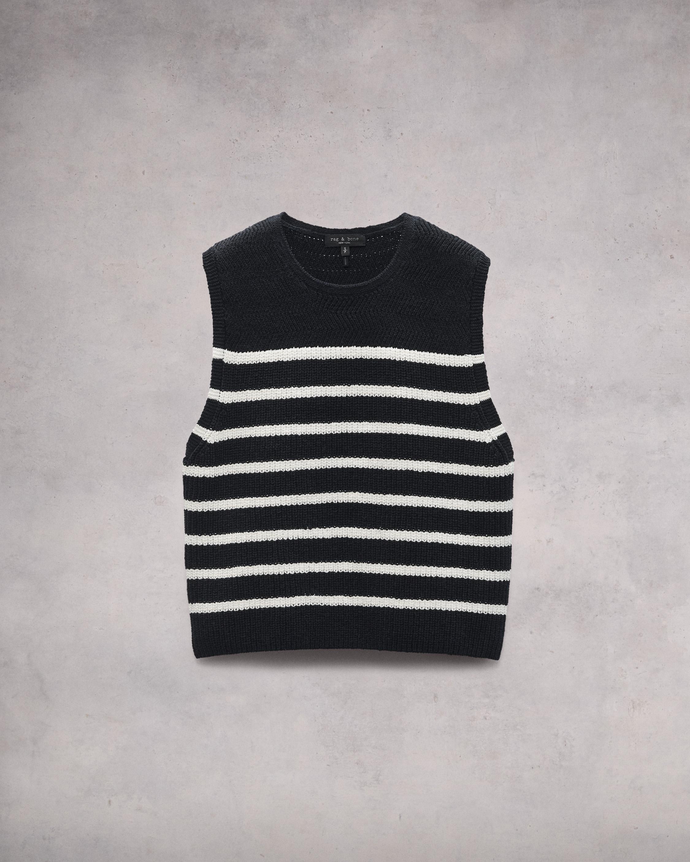 Jen Striped Cotton Sweater Vest
Relaxed Fit - 1