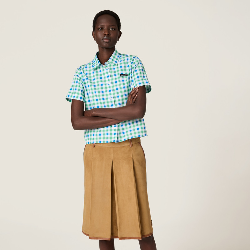 Miu Miu Gingham check poplin shirt outlook