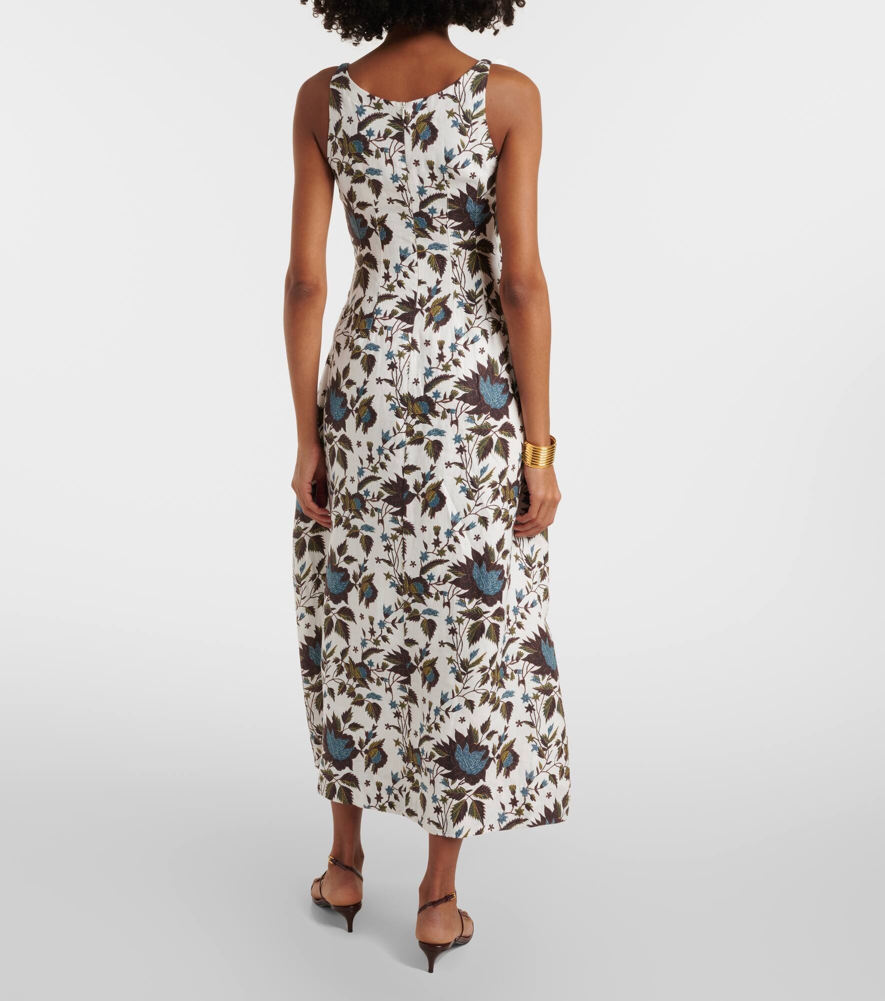 Printed linen maxi dress - 3