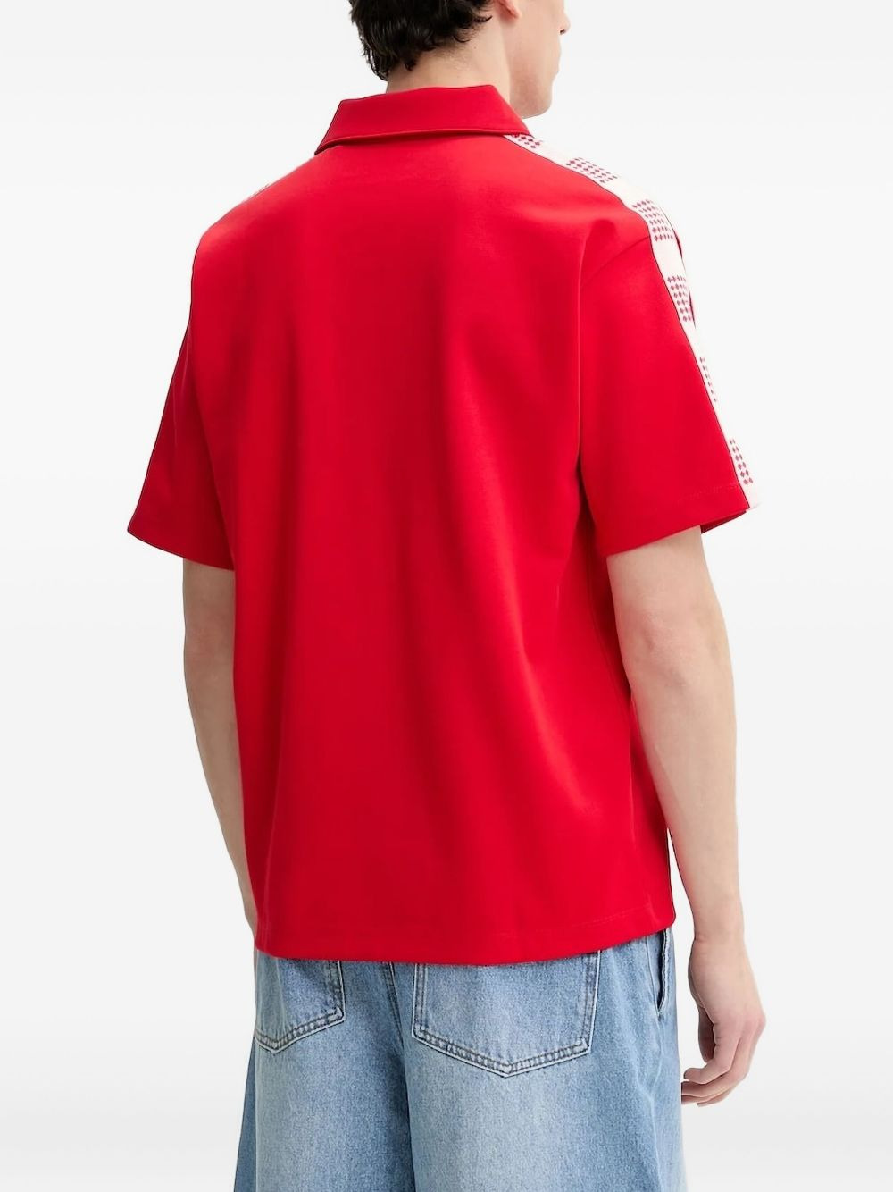 point-collar panelled polo shirt - 2