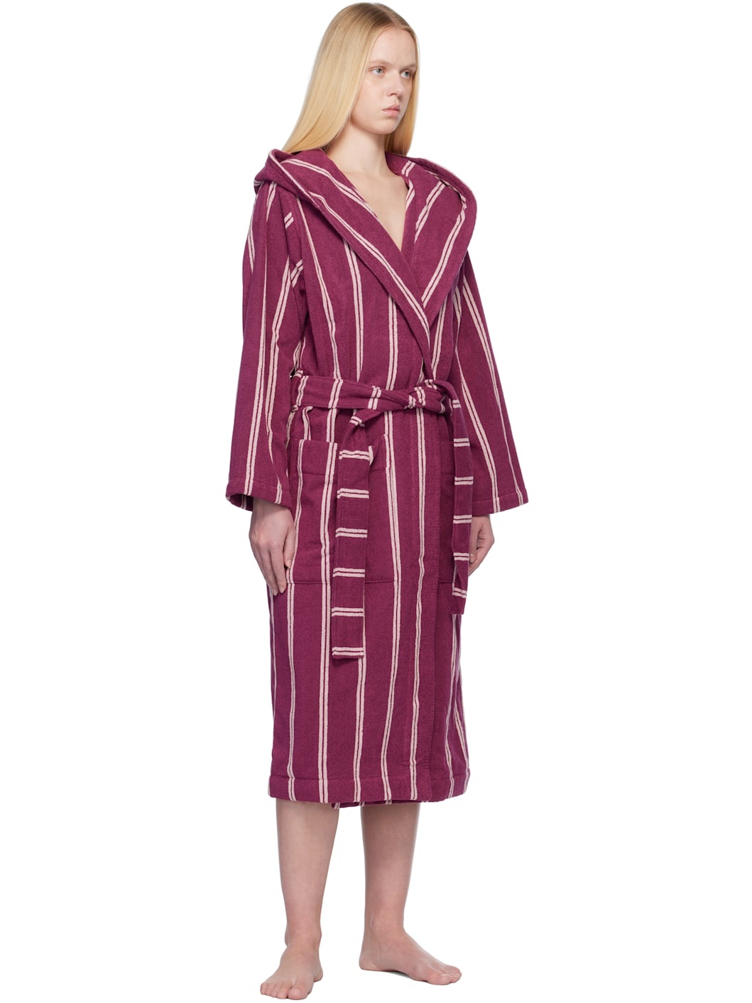 Purple Terry Hooded Bathrobe - 4