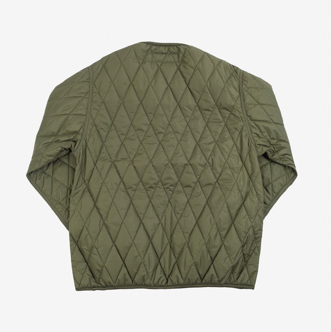 IHJ-118-OLV Collarless Lightweight Quilted Jacket - Olive - 5