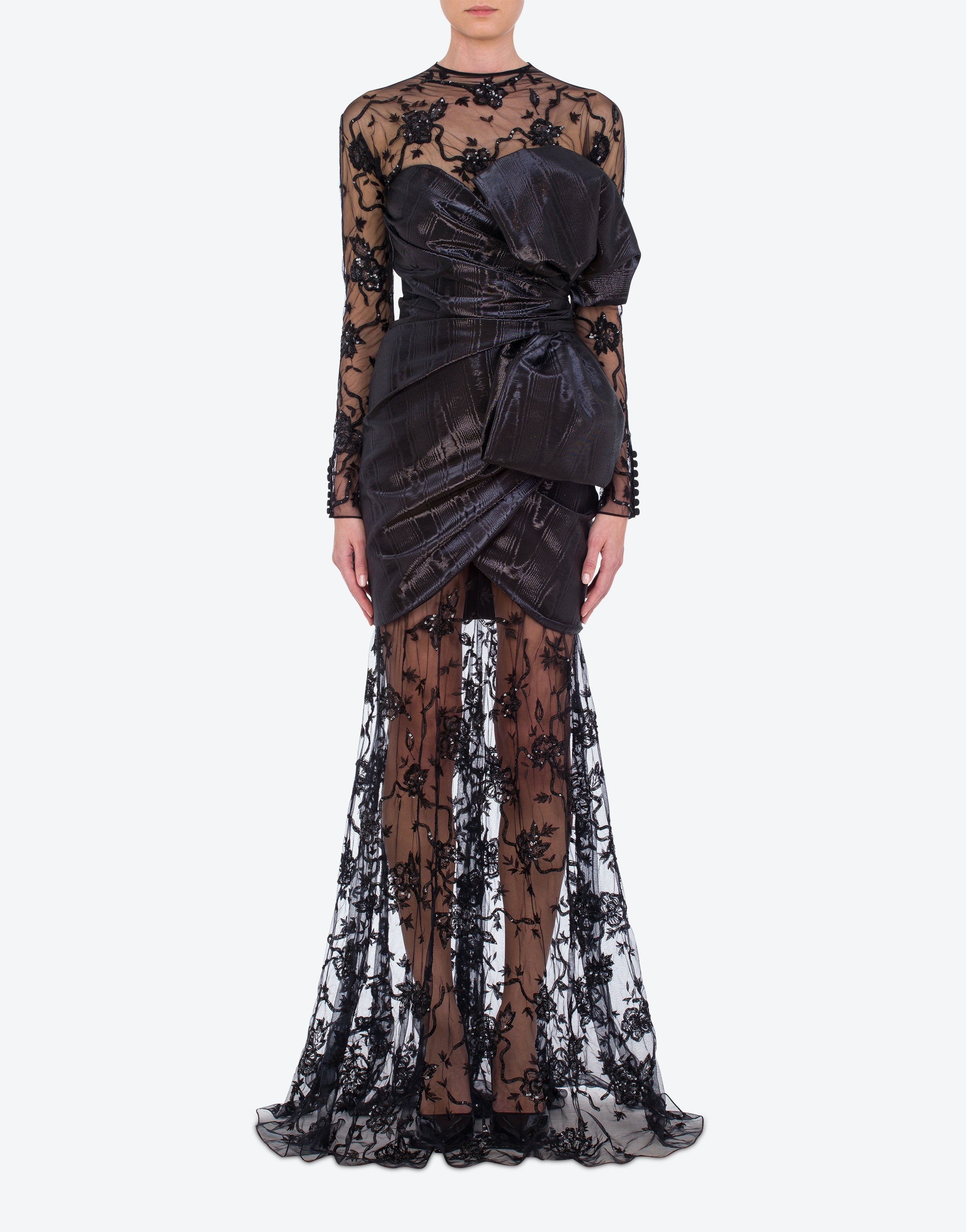 LUREX MOIRÉ AND EMBROIDERED TULLE DRESS - 2