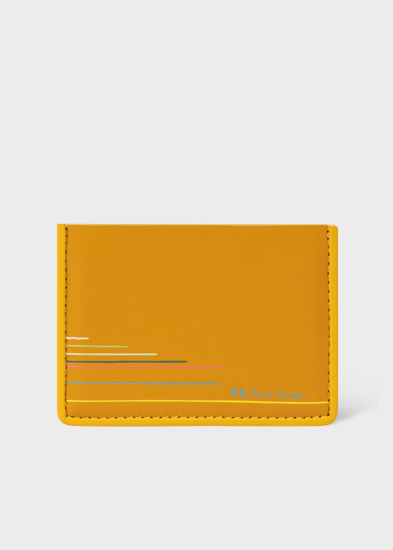 Yellow Leather Credit Card Holder - 1