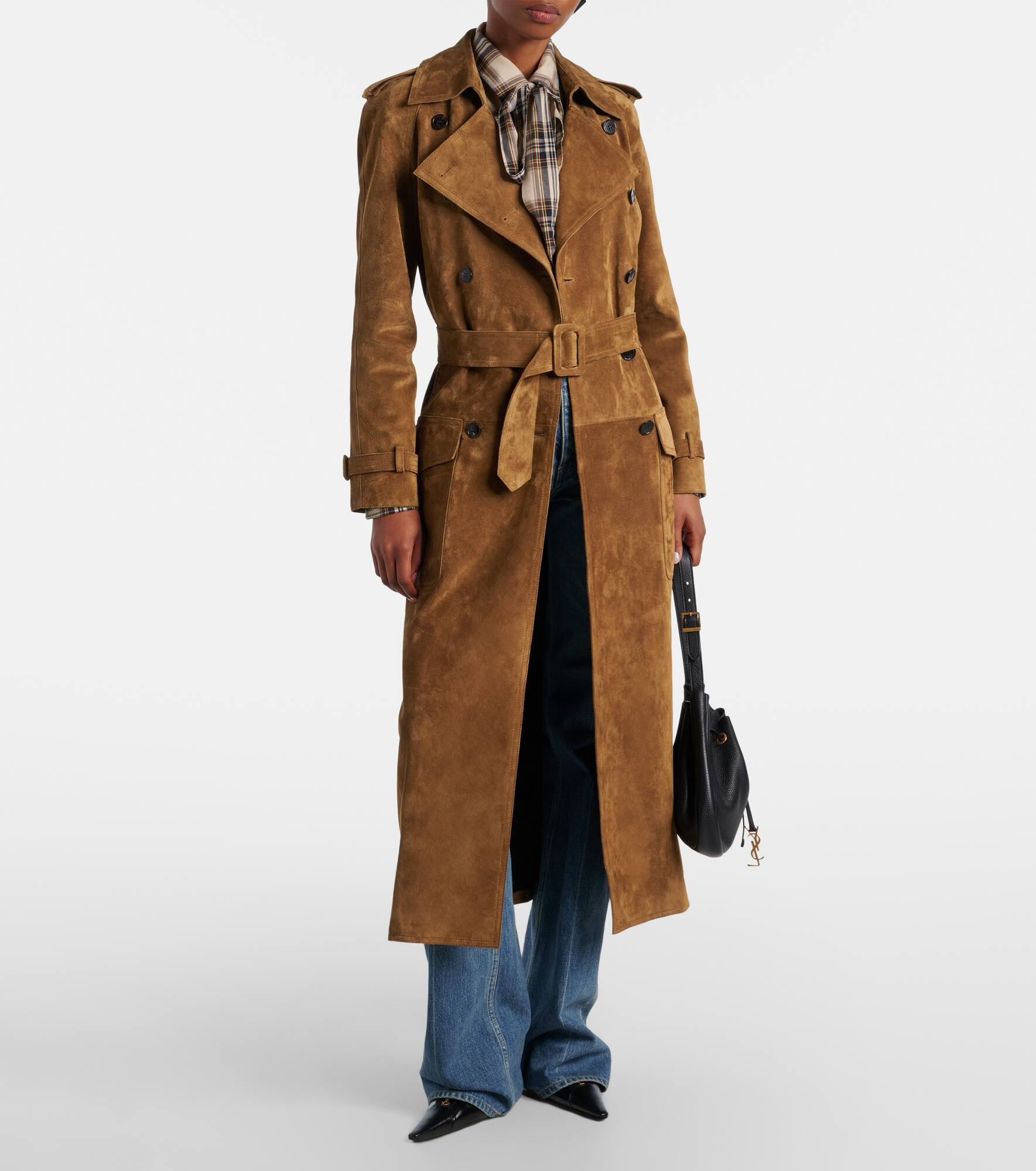 Suede trench coat - 6