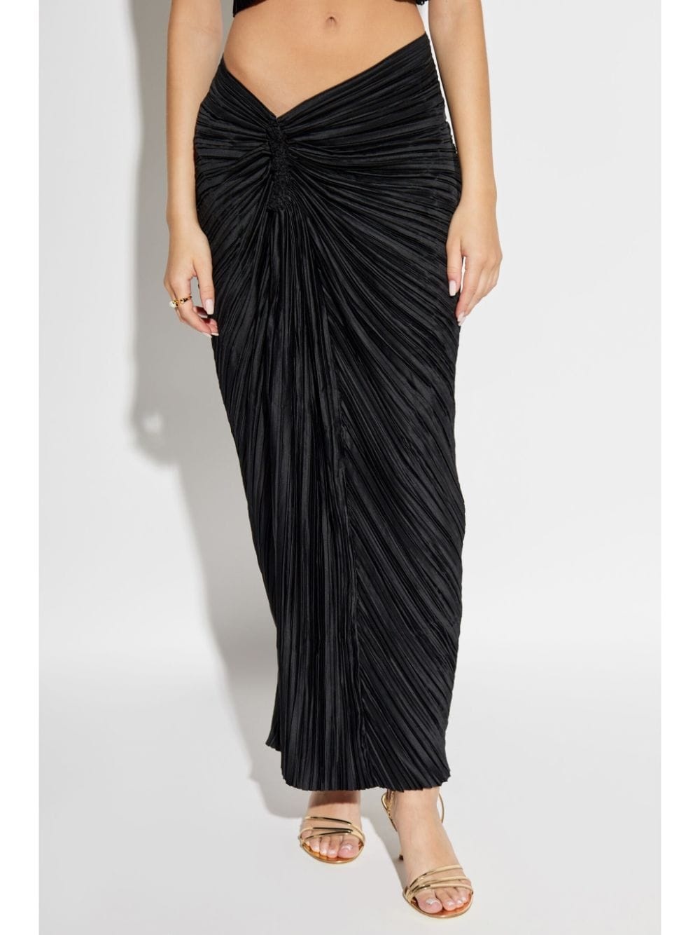 draped-detailed midi skirt - 3