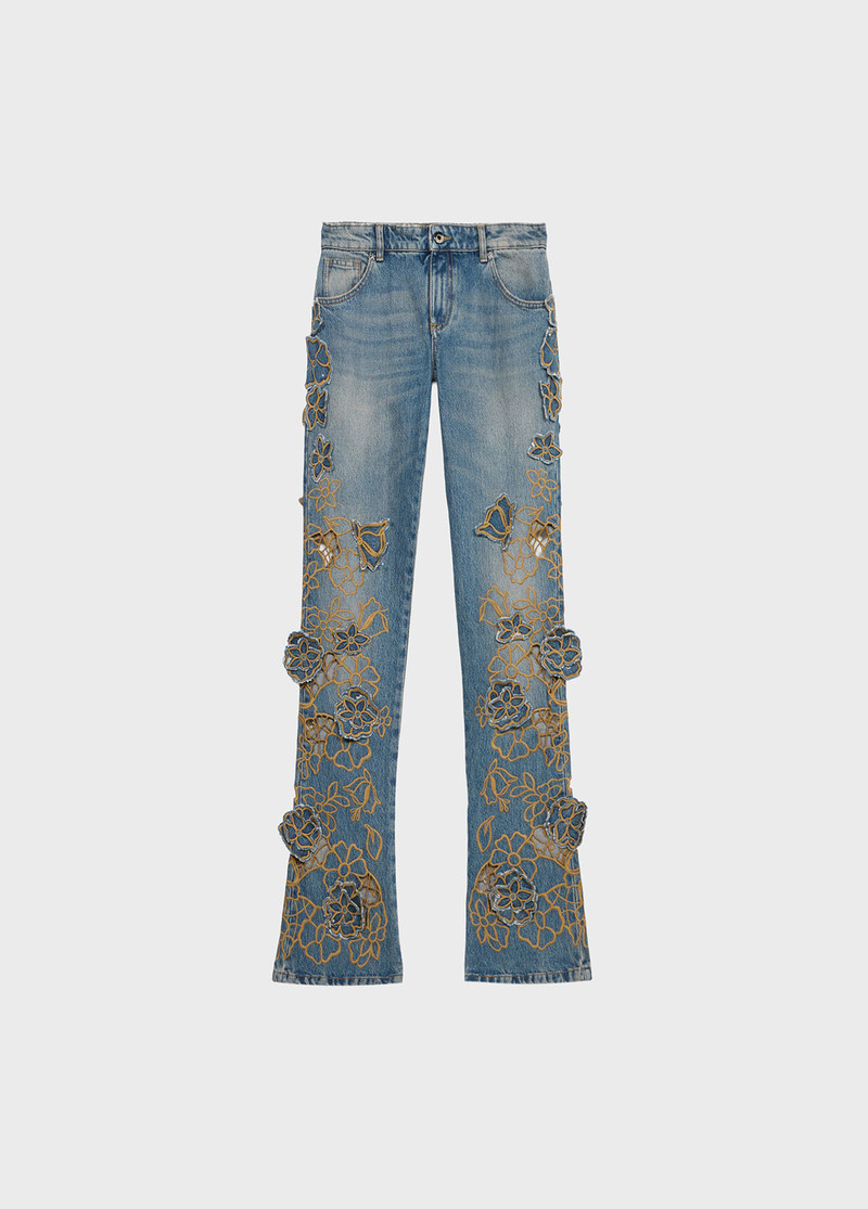 STRAIGHT LEG JEANS WITH EMBROIDERY 1