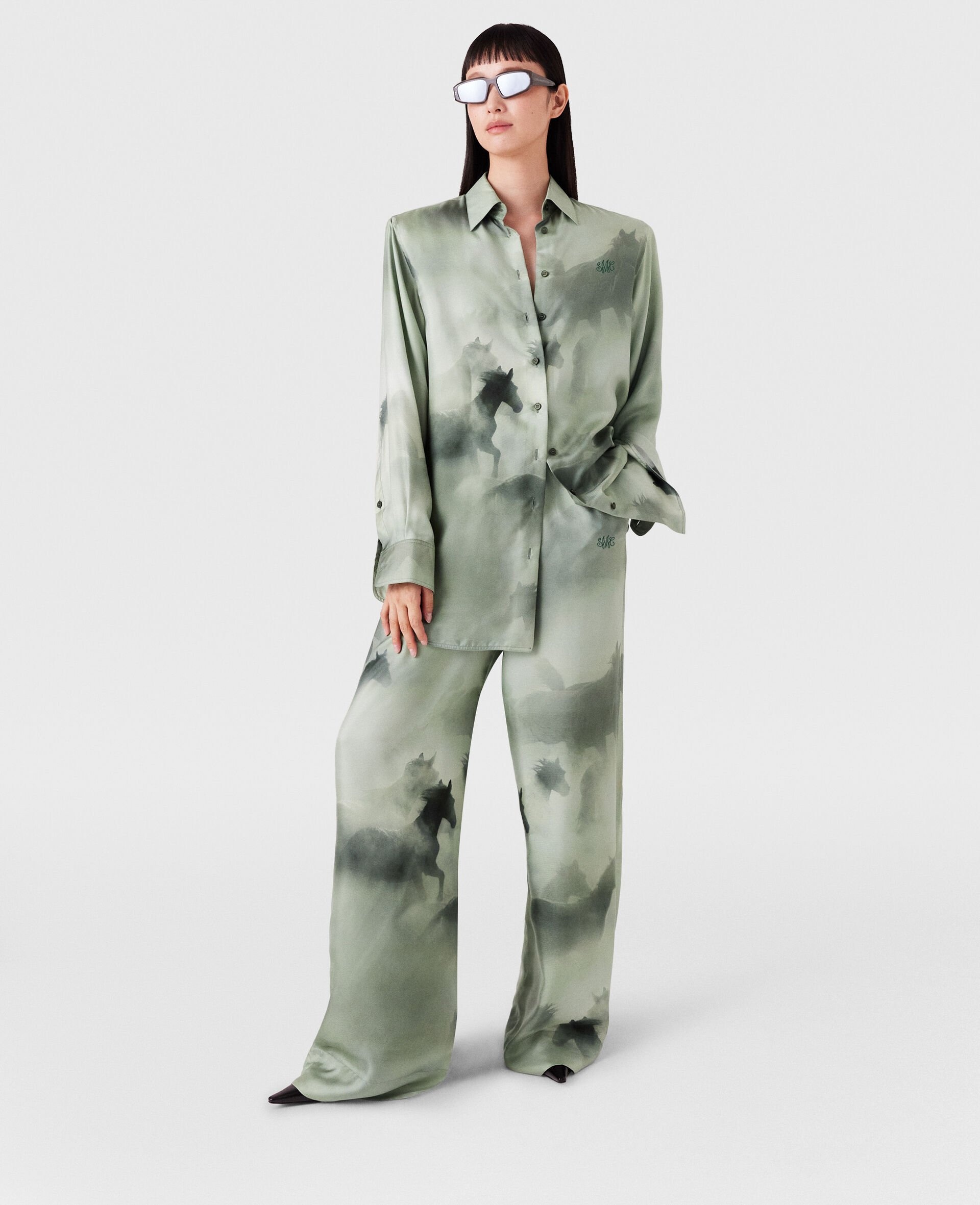 Oversized Horse Print Shirt - 6