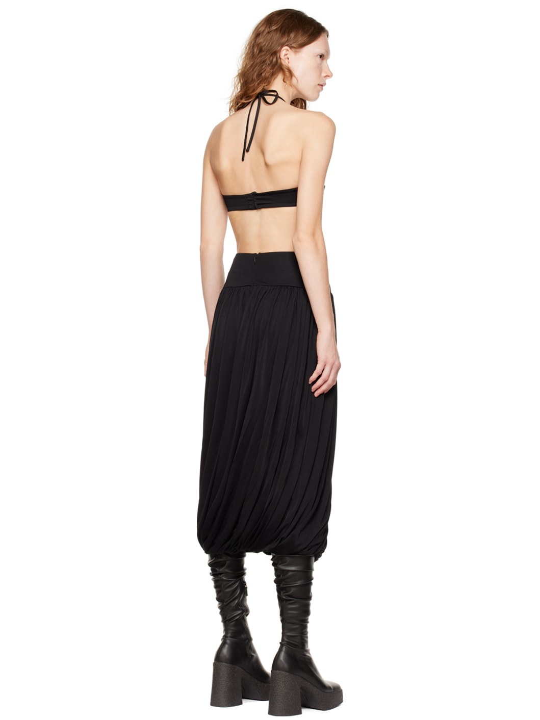 Black Halter Midi Dress - 3