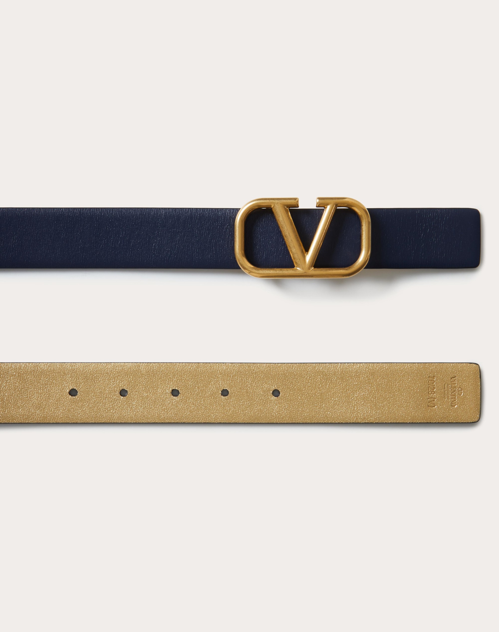 VLOGO SIGNATURE REVERSIBLE BELT IN SHINY AND METALLIC CALFSKIN 30MM - 3