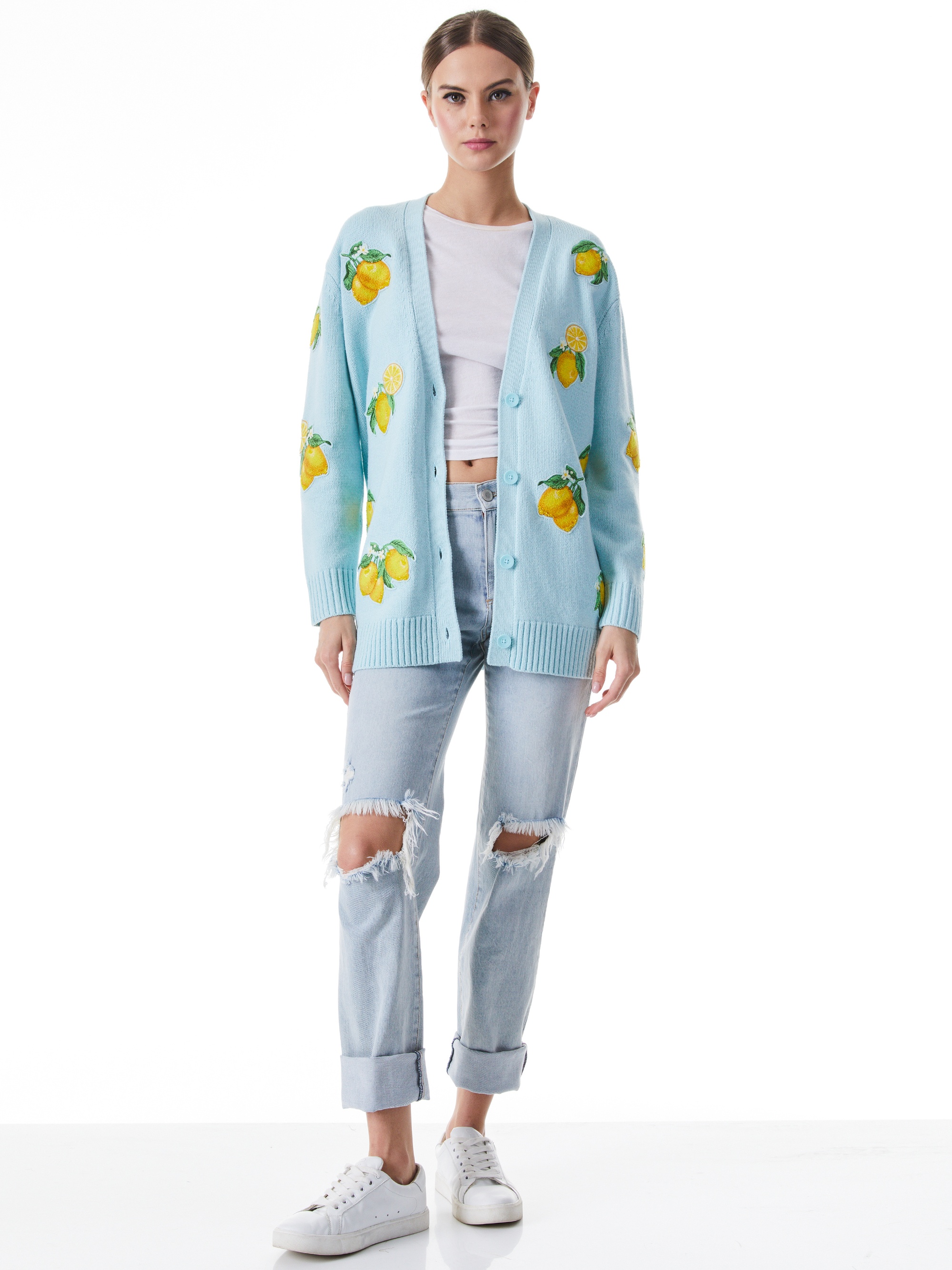 BRADFORD LEMON EMBROIDERED GRANDPA CARDIGAN - 4