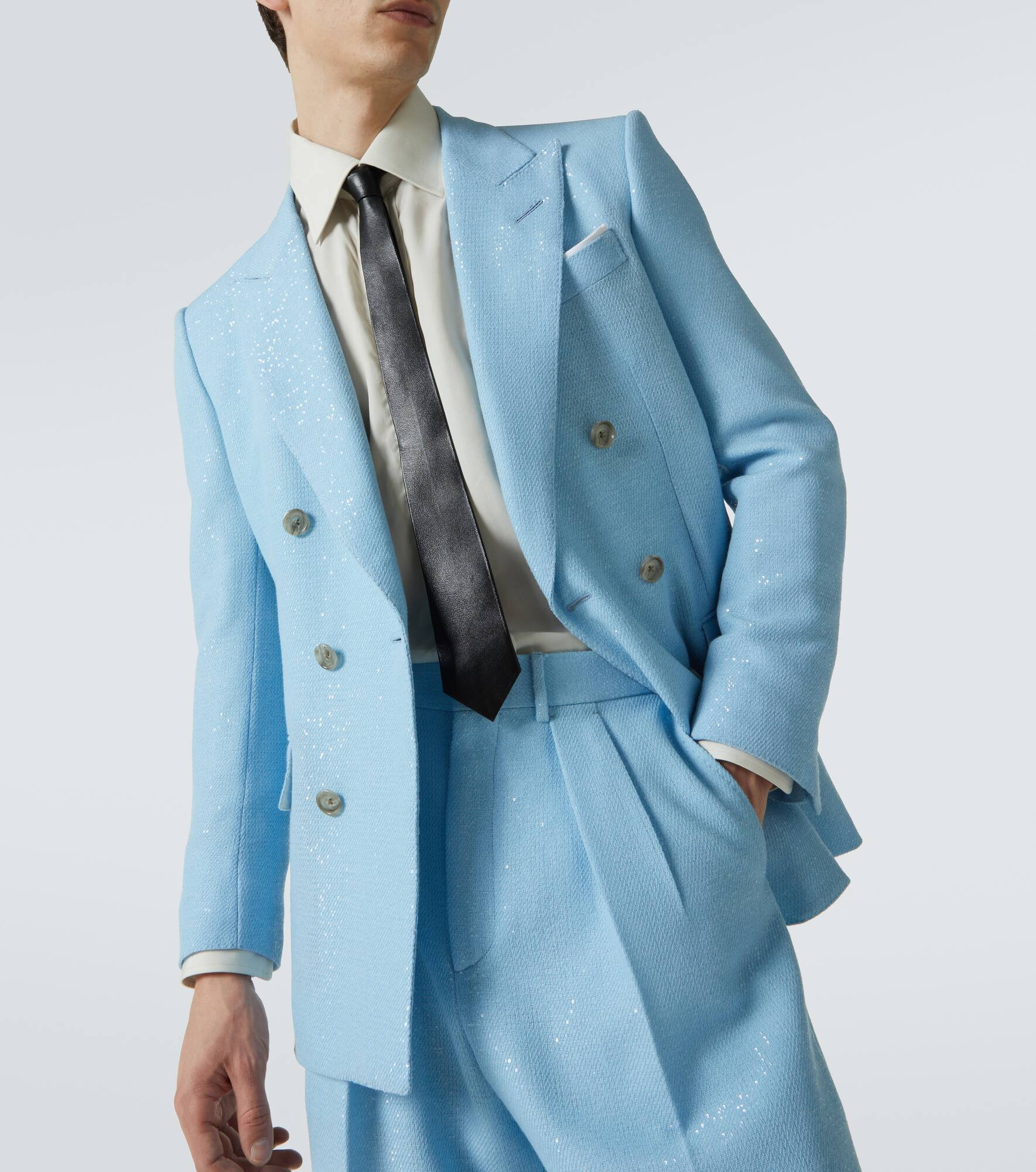 Sequined wool-blend blazer - 5