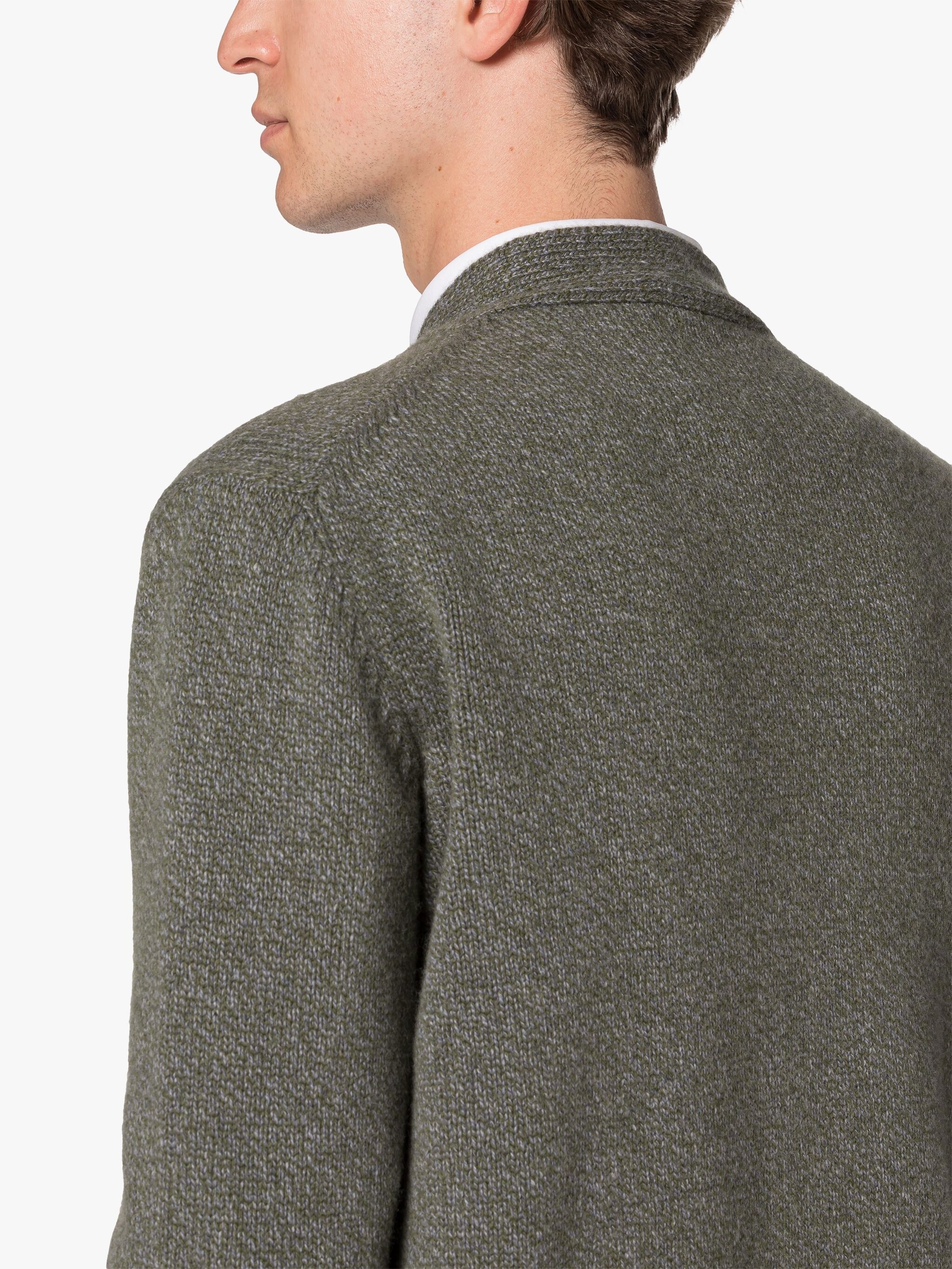 STOCKHOLM FOREST GREEN MERINO WOOL & CASHMERE CARDIGAN - 6