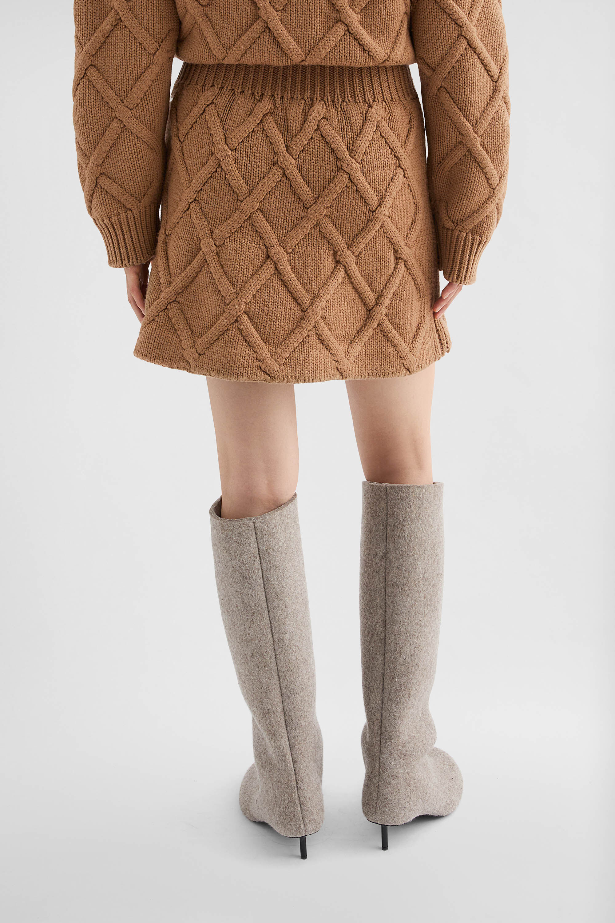 Wool Knit Mini Skirt - 7