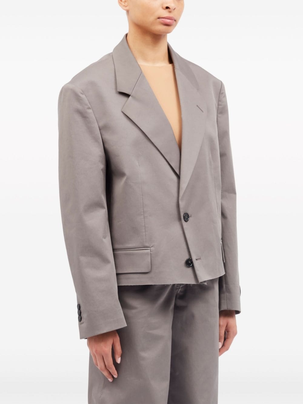 raw-hem single-breasted blazer - 3