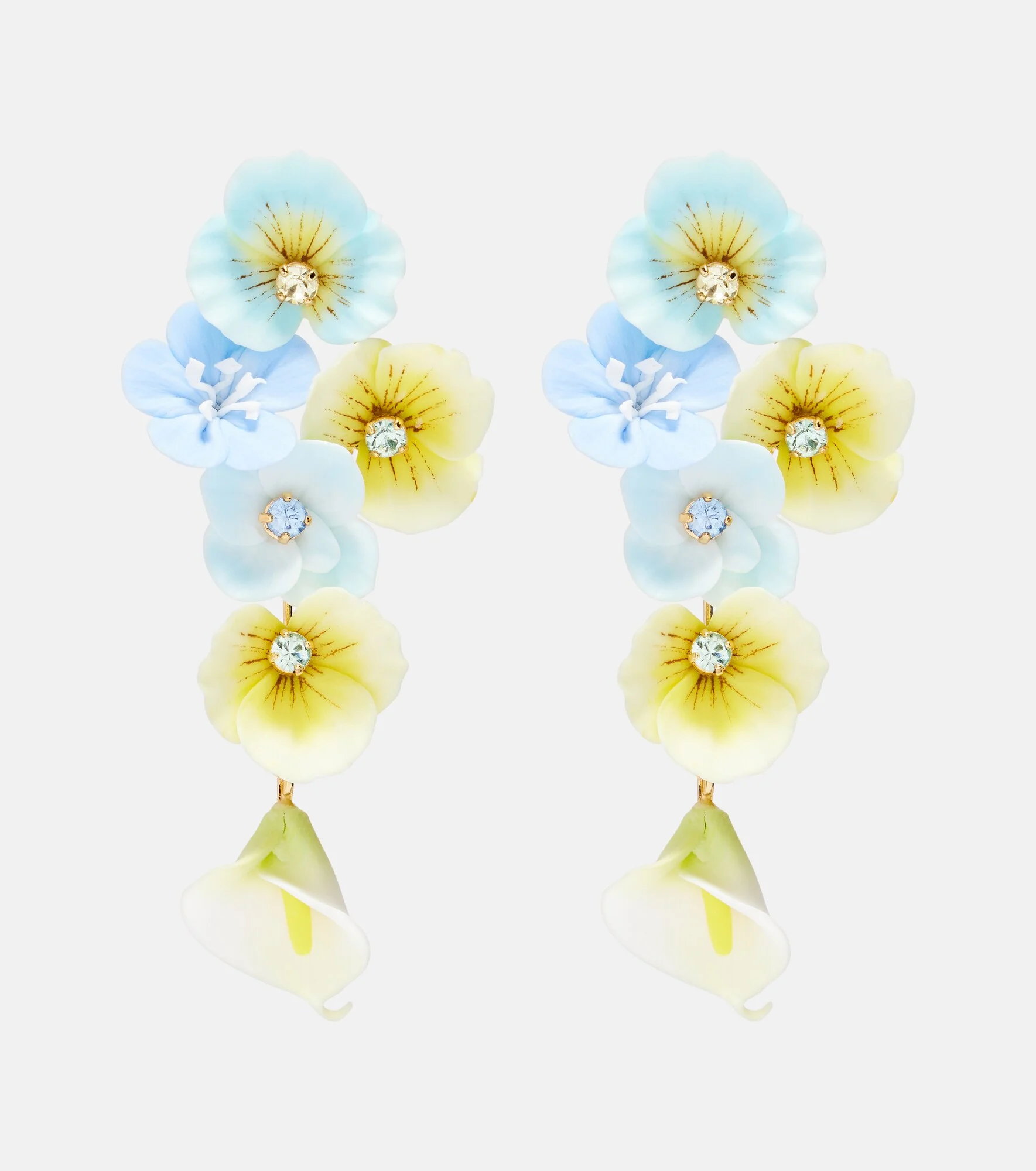 Anarosa embellished floral drop earrings - 1