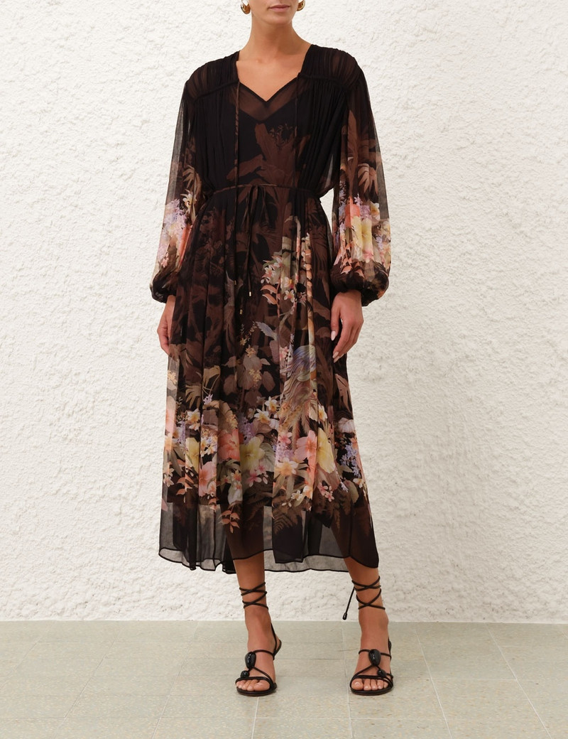Zimmermann ILLUMINATE DRAWN SHEATH DRESS outlook