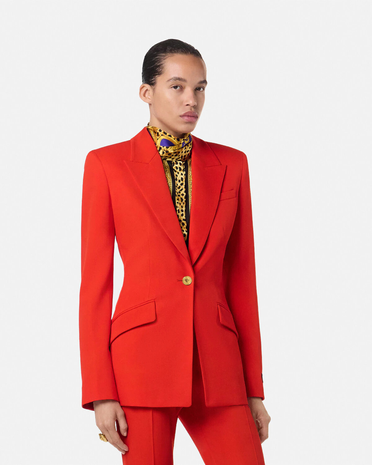 Wool Single-Breasted DV Blazer - 4