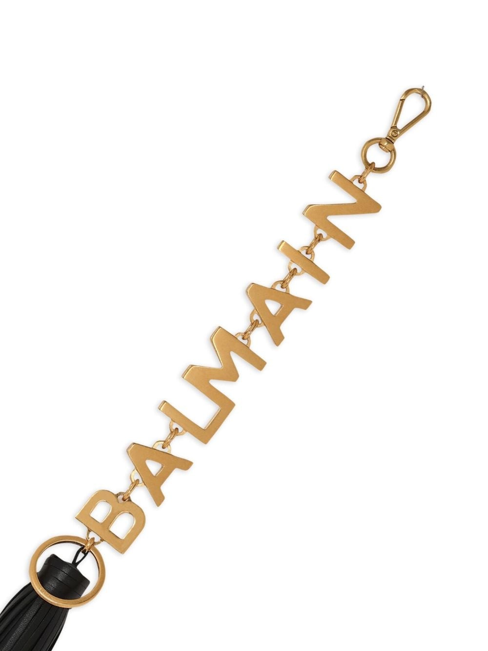 leather-tassel logo key chain - 2