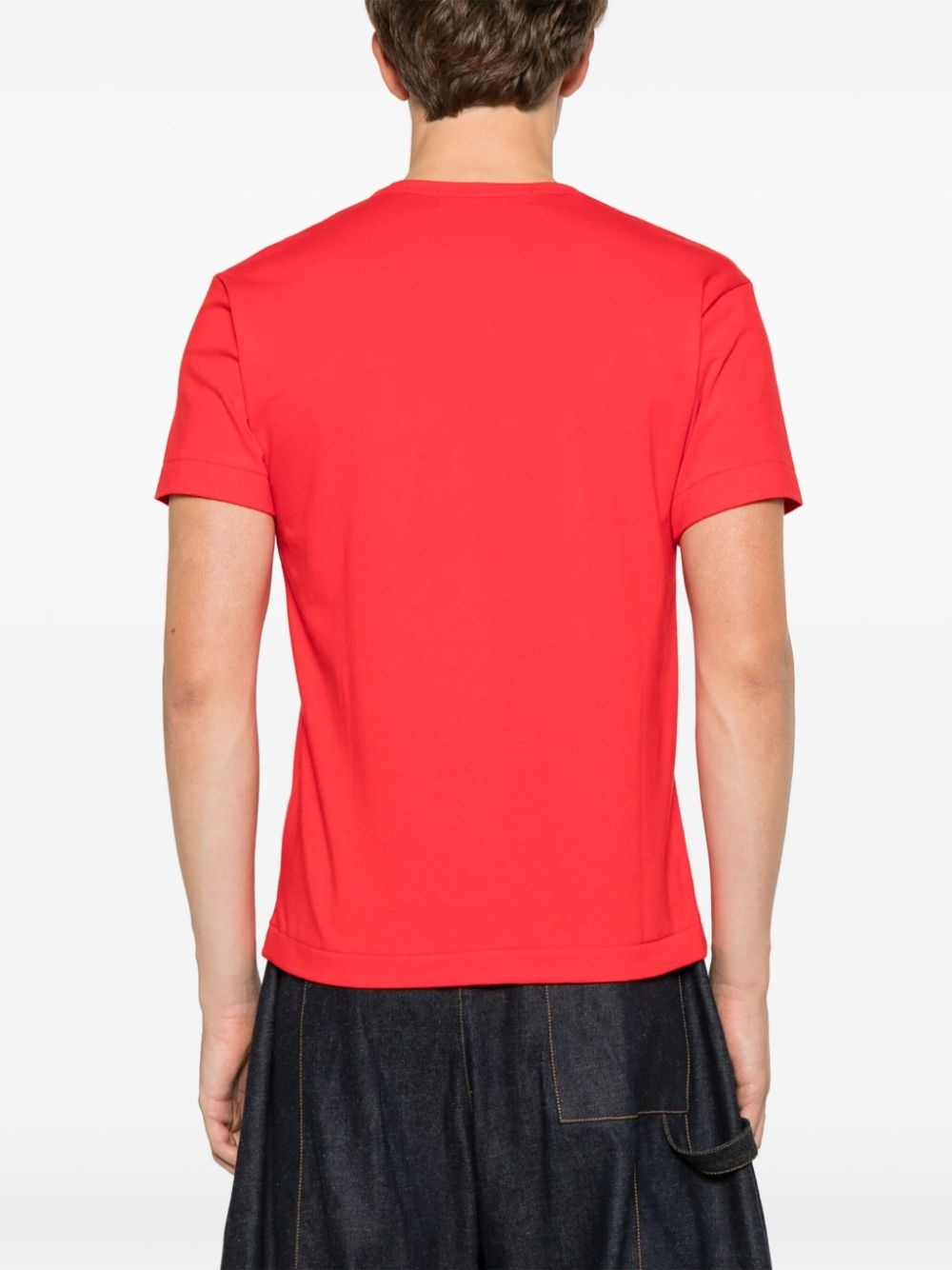 heart-patch cotton T-shirt - 4