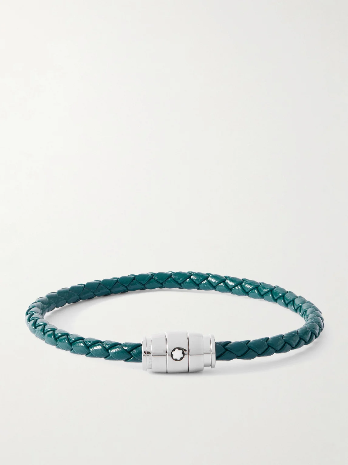 Meisterstück 3-Ring Stainless Steel and Woven Leather Bracelet - 1