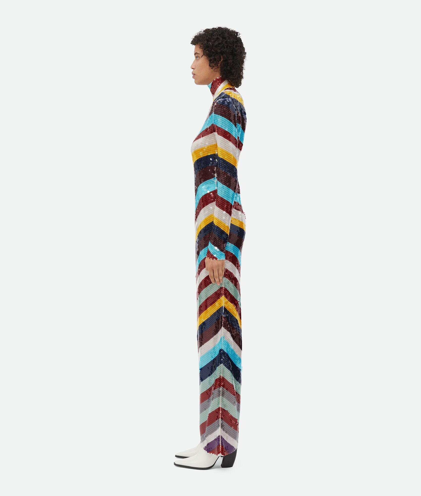 Striped Cotton Sequined Dress - 2