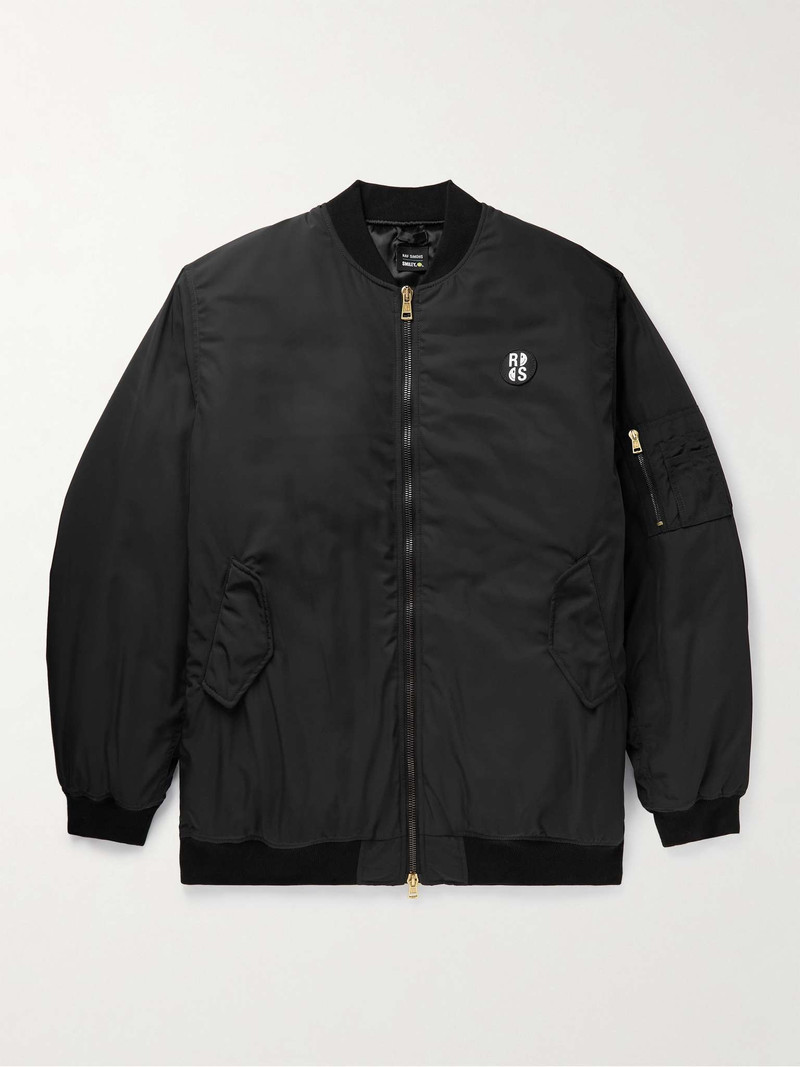 + Smiley Logo-Print Shell Padded Bomber Jacket - 1