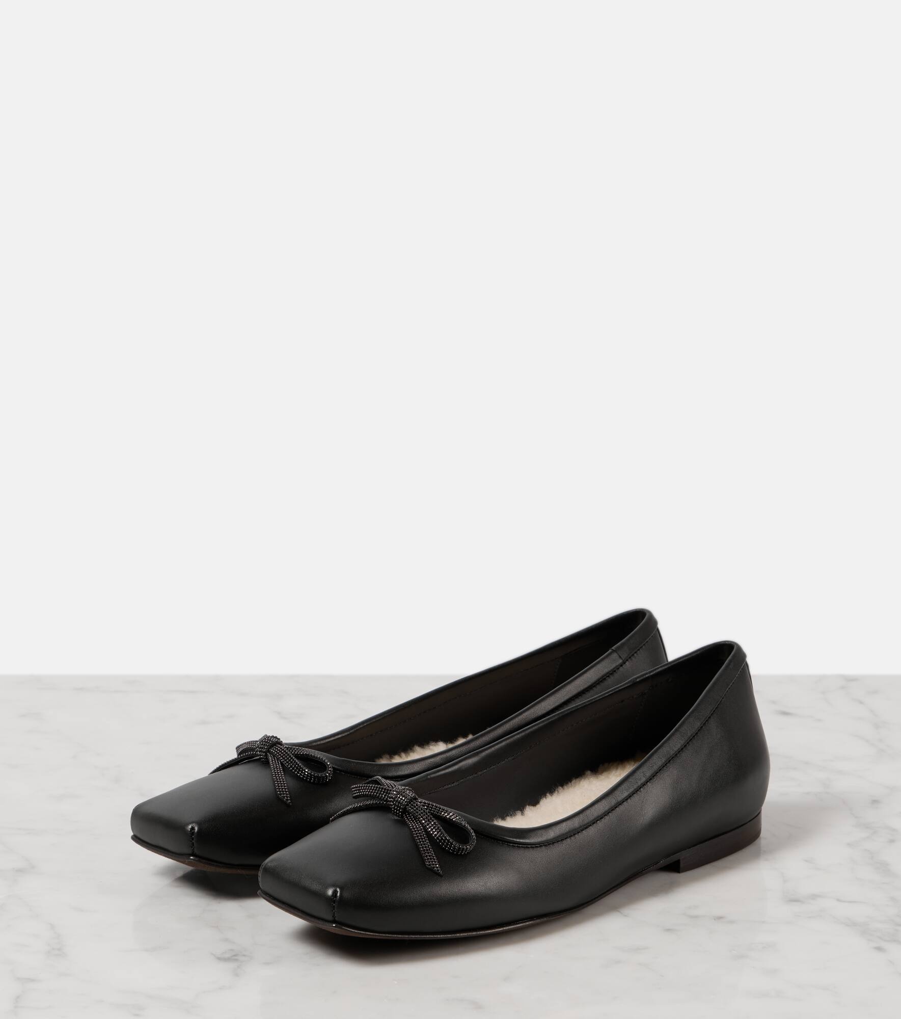 Beaded leather ballet flats - 5