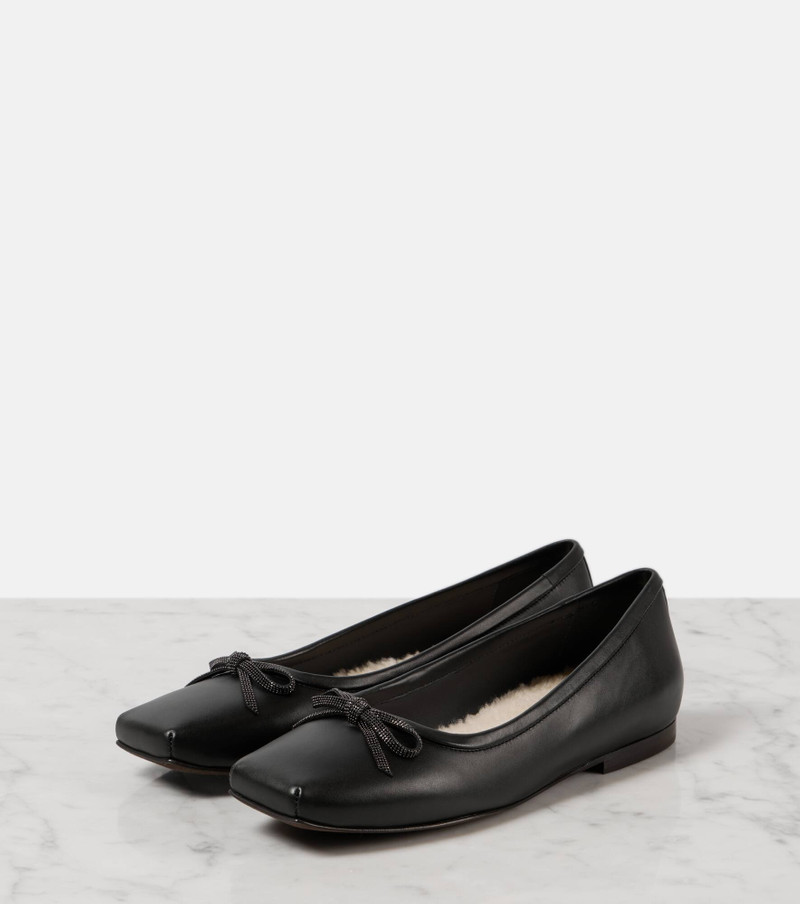 Beaded leather ballet flats 5