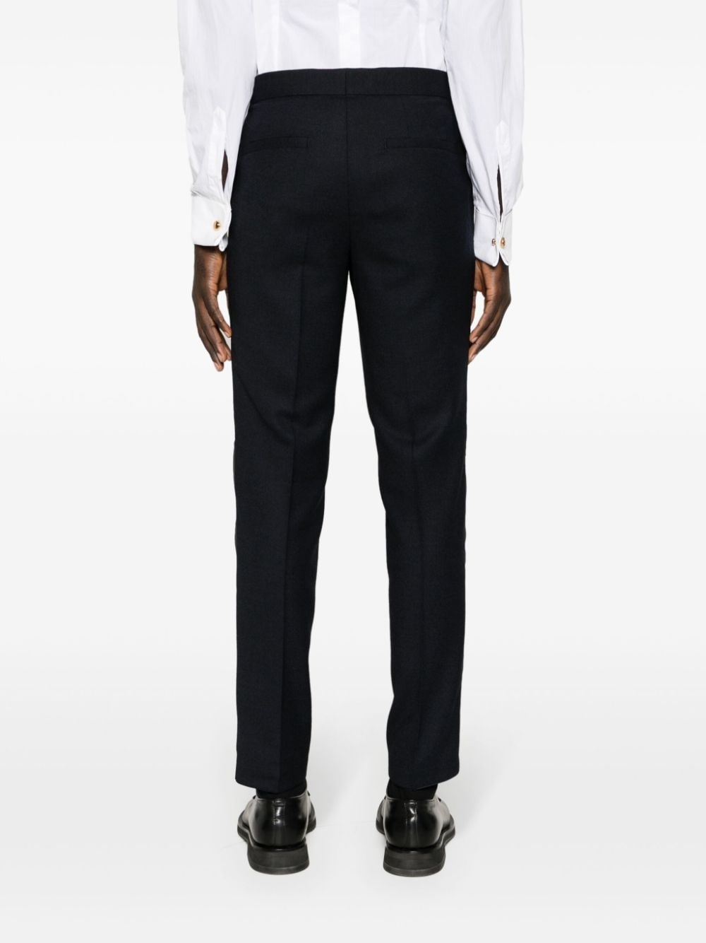 satin-trim tailored trousers - 4