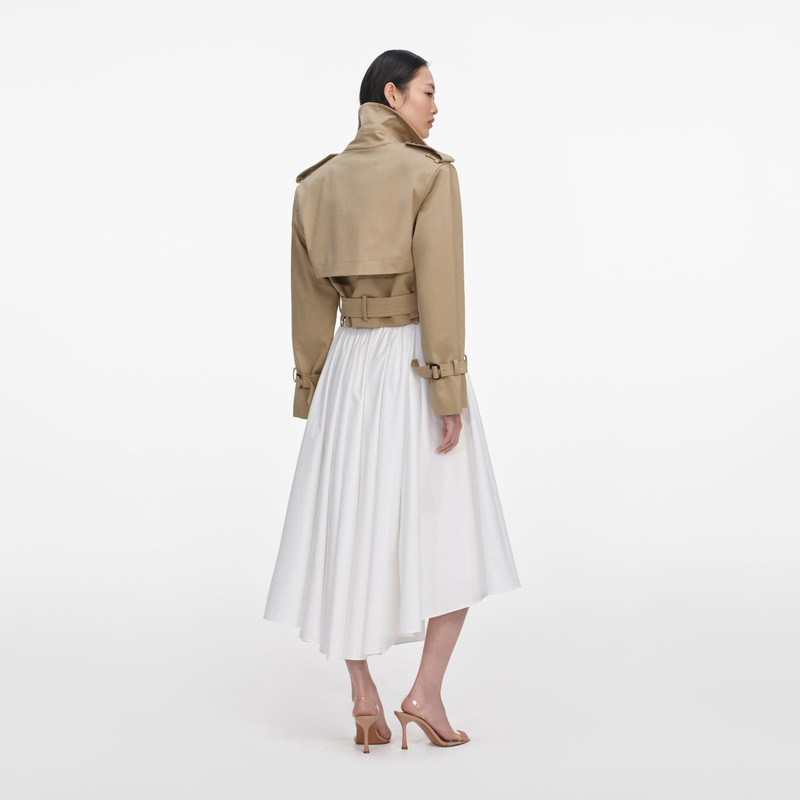 self-portrait Beige Cropped Trench Jacket outlook