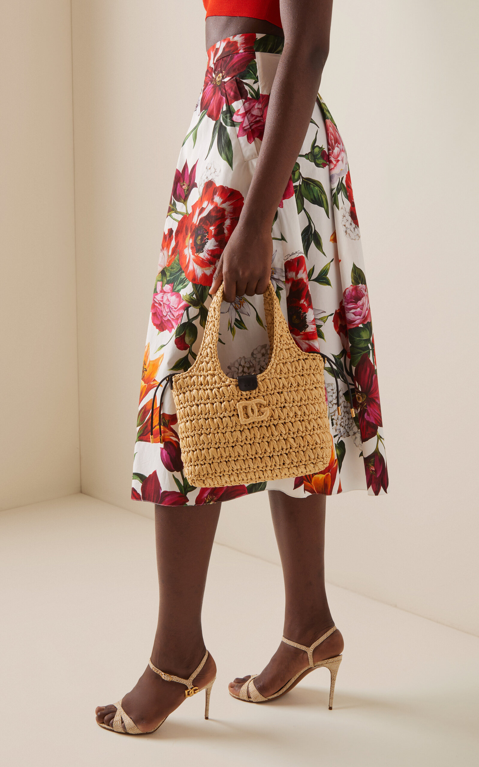 Crocheted Raffia Shoulder Bag neutral - 2