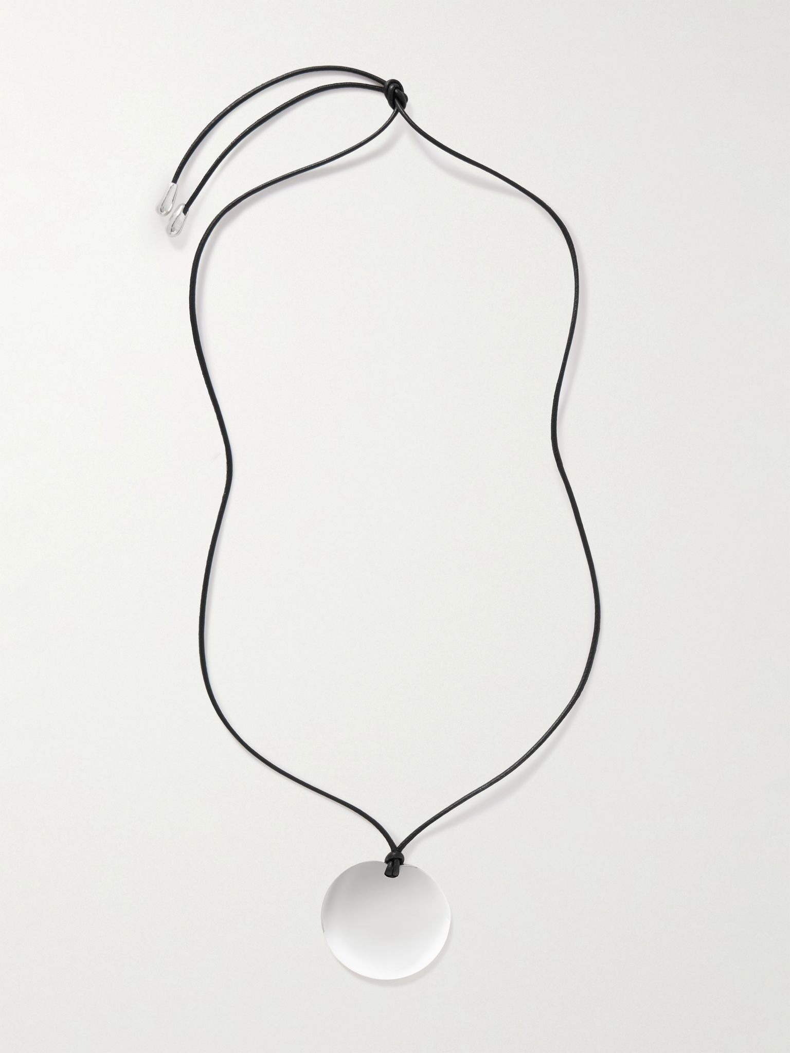 Medium Full Moon cord and silver necklace Silver - 1
