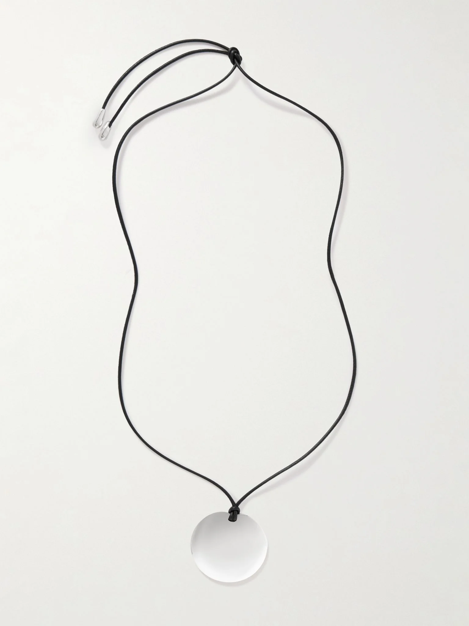 Medium Full Moon cord and silver necklace Silver - 1