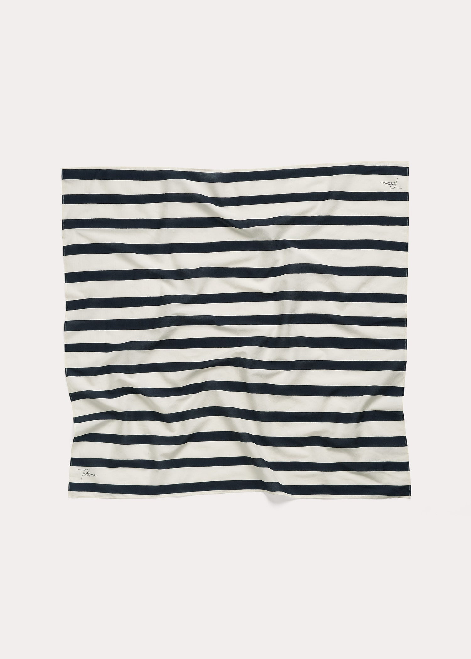 Drawn stripe cotton silk scarf dark navy - 5