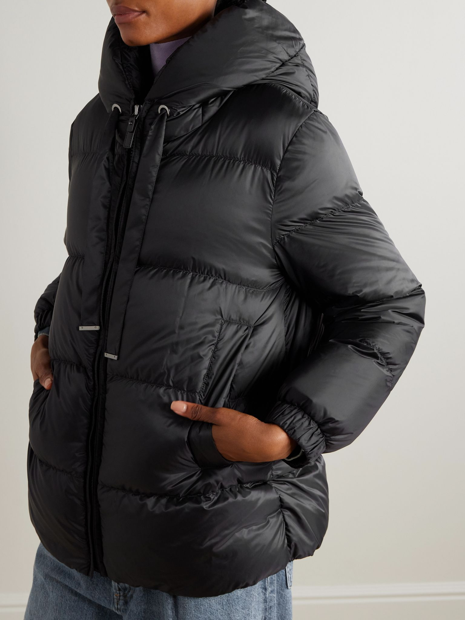 The Cube Seia hooded padded shell down coat Black - 3