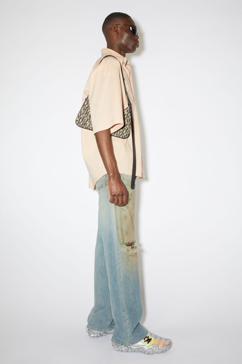 Acne Studios Monogram Platt mini shoulder bag - Beige/black outlook