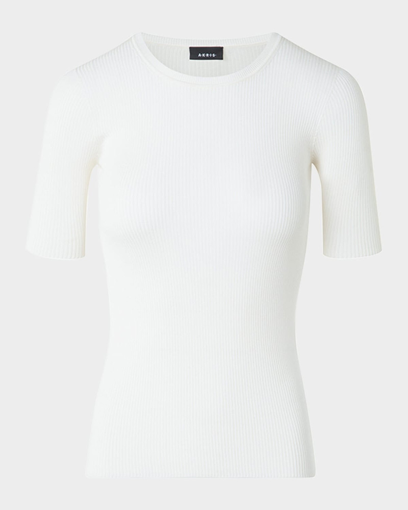 Ribbed Seamless Crewneck Sweater 1