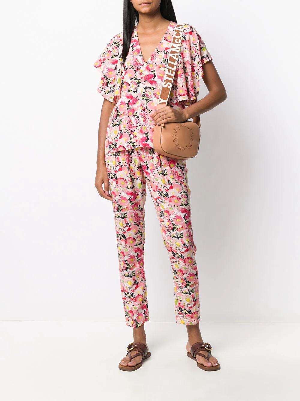 floral print cotton trousers - 2