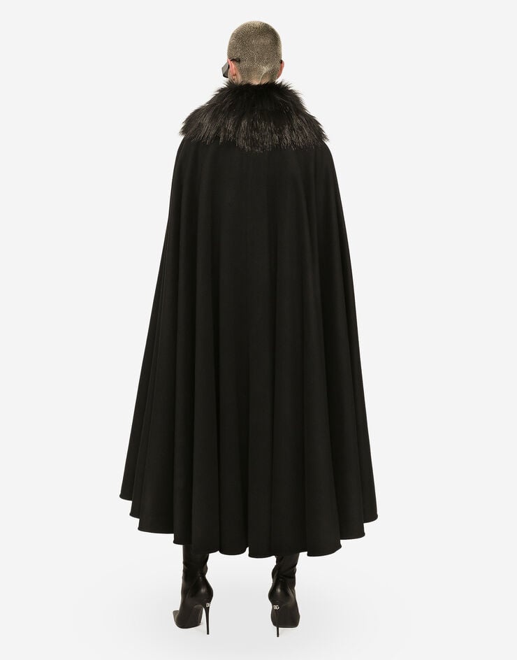 Cape with faux fur collar - 3