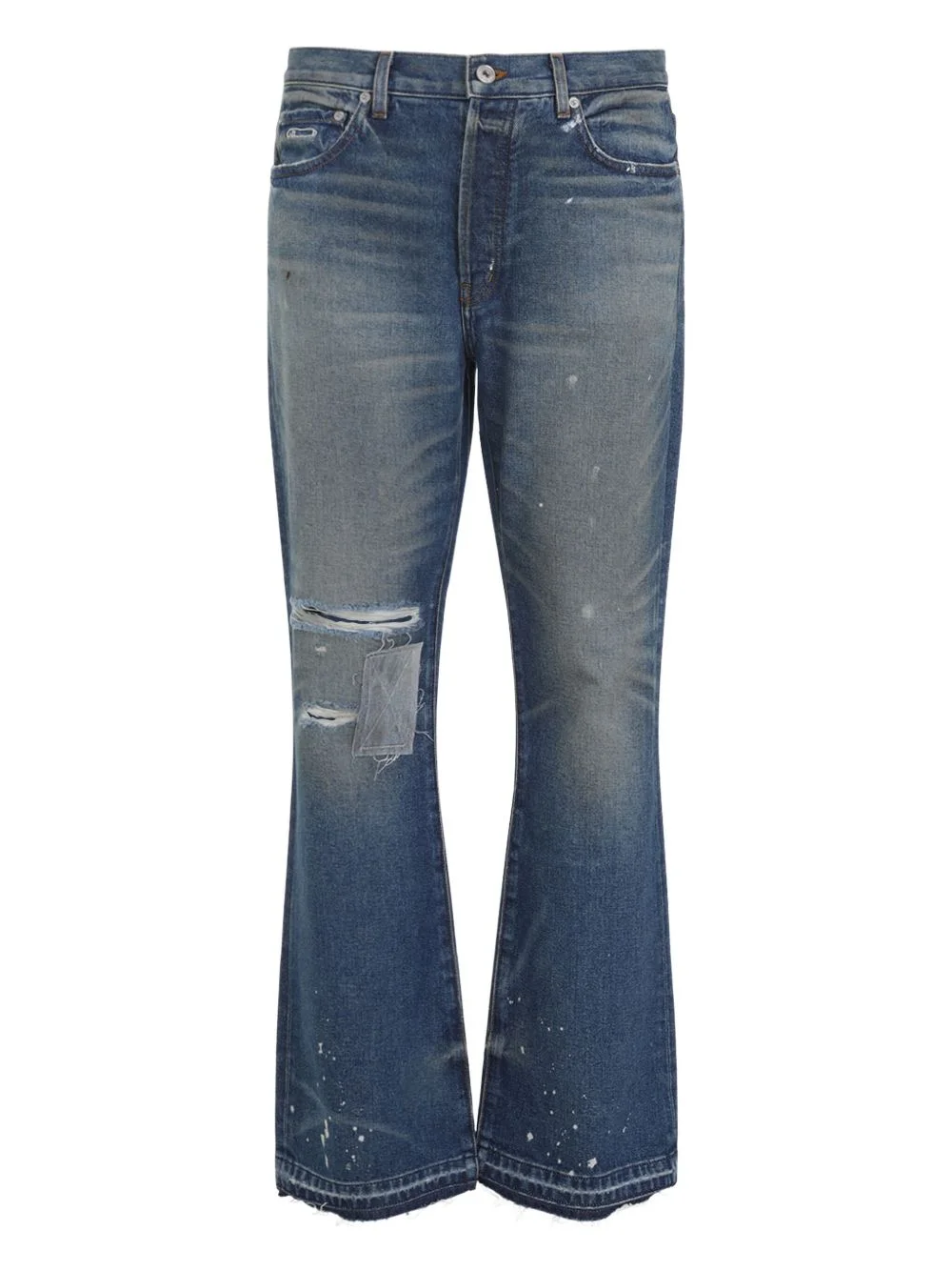 ripped patch jeans - 1