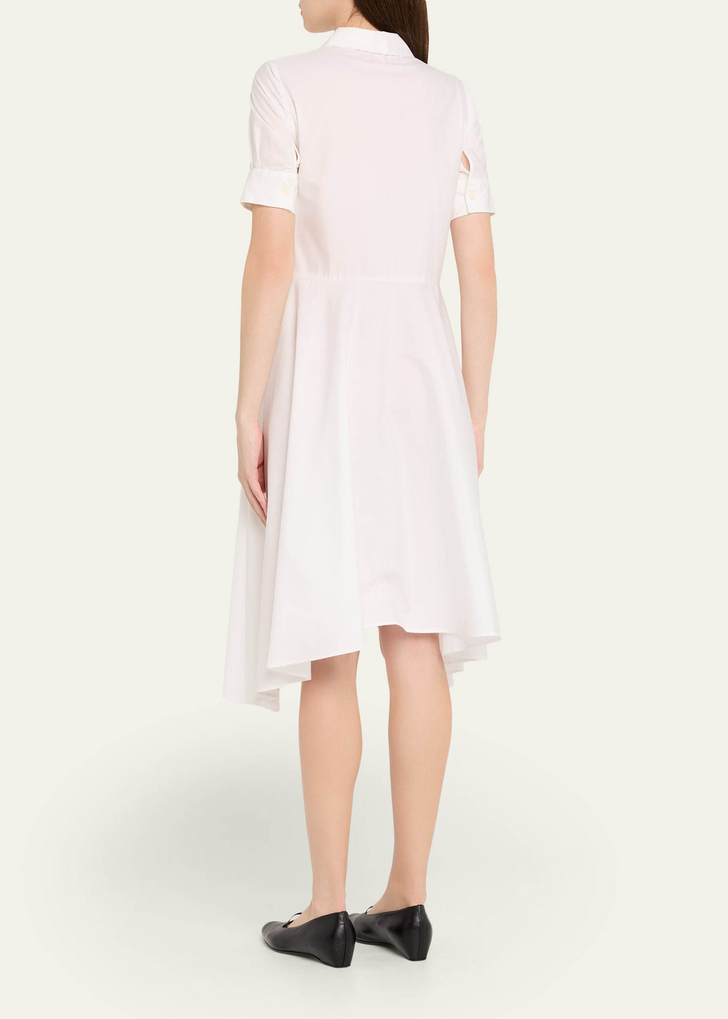Short-Sleeve Empire-Waist Midi Polo Shirtdress - 3