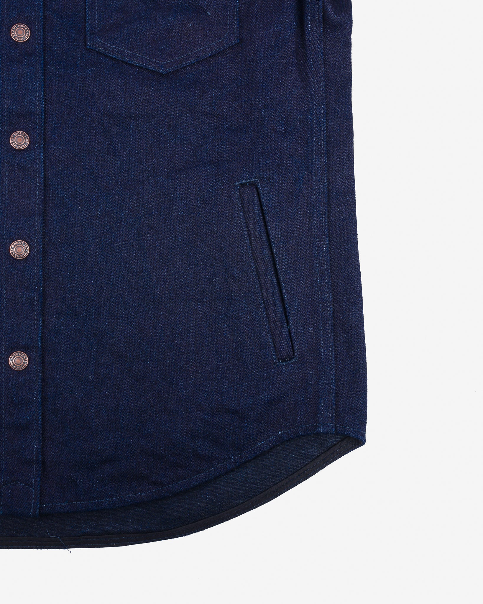 IHSH-409-IB 19oz Selvedge Denim CPO Shirt - Indigo/Black - 12