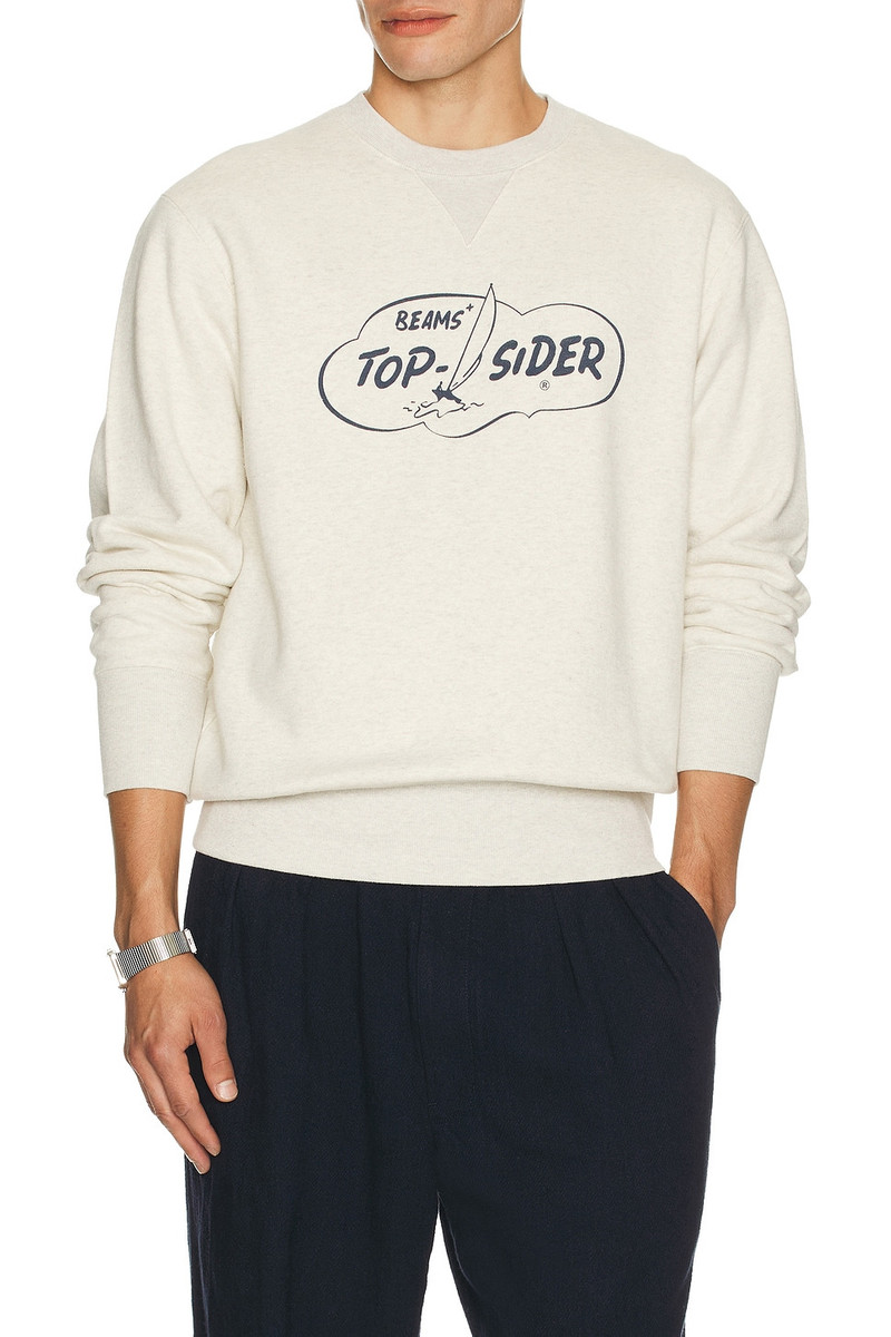 BEAMS PLUS Sweat Crew Print outlook