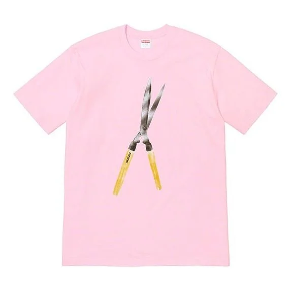 Supreme SS19 Shears Tee Large Scissors Printing Short Sleeve Unisex Pink SUP-SS19-10525 - 1