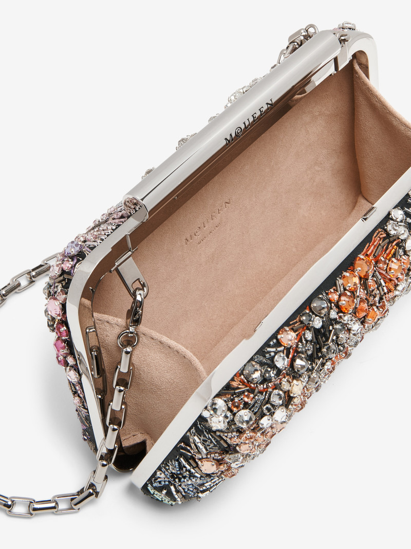 Smashed Floral Embroidery T-Bar Box Clutch 5